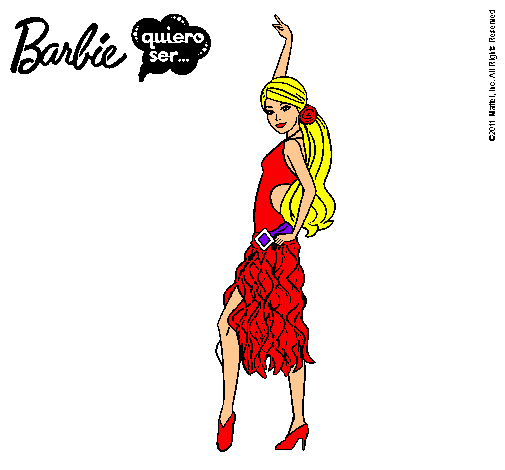 Dibujo Barbie flamenca pintado por kikita