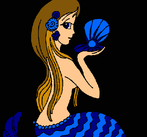 Dibujo Sirena y perla pintado por VanessaRodri