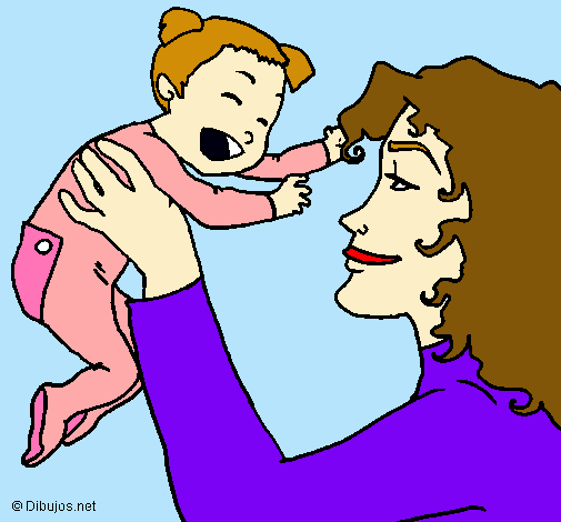 Dibujo Madre con su bebe pintado por noralbys