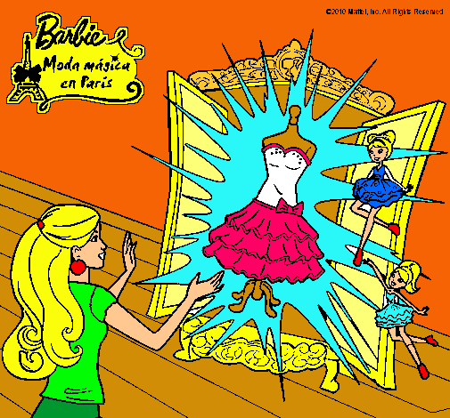 Dibujo El vestido mágico de Barbie pintado por kikita