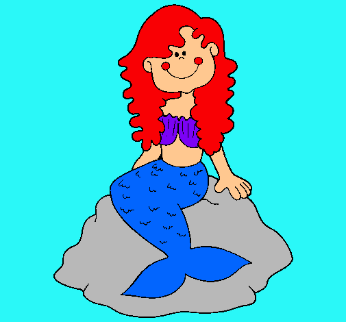 Dibujo Sirena sentada en una roca pintado por Lokitha