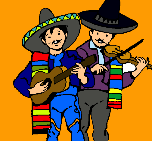 Dibujo Mariachis pintado por ISOLINA