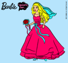 Dibujo Barbie vestida de novia pintado por rosa2002