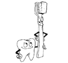 Dibujo Muela y cepillo de dientes pintado por yulio