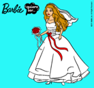 Dibujo Barbie vestida de novia pintado por mluz
