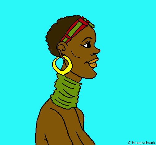 Dibujo Africana pintado por momita