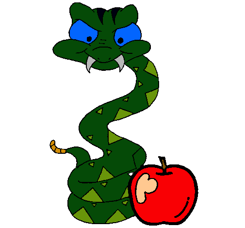 Dibujo Serpiente y manzana pintado por 123brayan