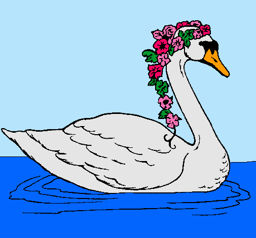 Dibujo Cisne con flores pintado por tamiys