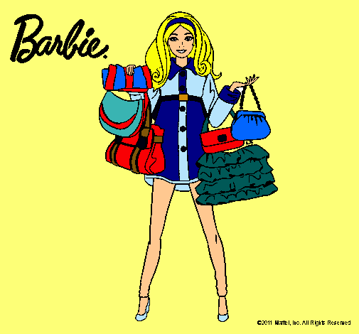 Dibujo Barbie de compras pintado por anititiypedro