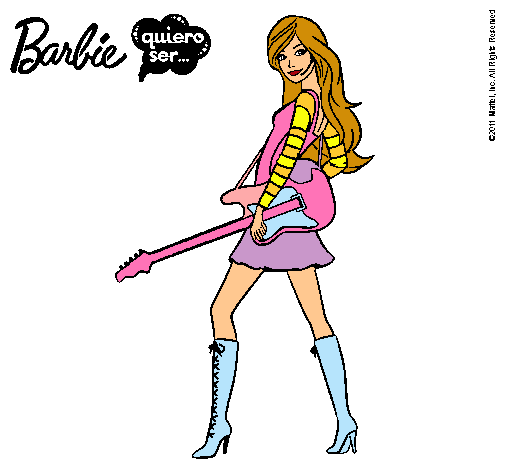 Dibujo Barbie la rockera pintado por valerina10