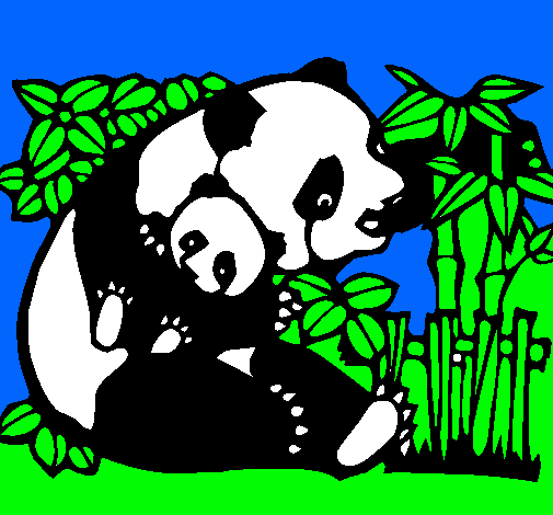 Dibujo Mama panda pintado por BRANDONROSAS