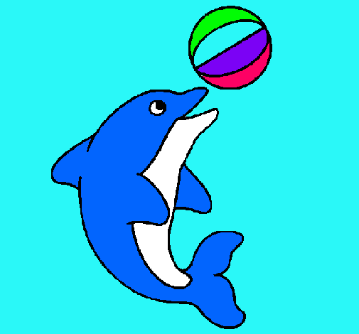 Dibujo Delfín jugando con una pelota pintado por sugey2002