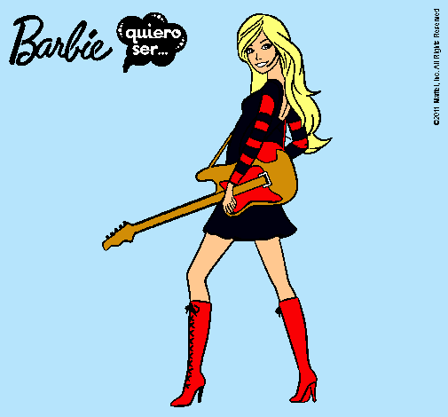 Dibujo Barbie la rockera pintado por guapetona