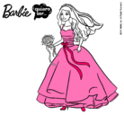 Dibujo Barbie vestida de novia pintado por sandra2011