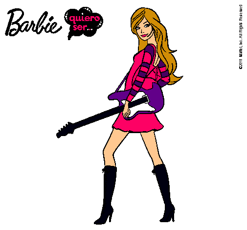 Dibujo Barbie la rockera pintado por Alejandras