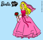 Dibujo Barbie vestida de novia pintado por MARGA79