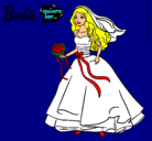 Dibujo Barbie vestida de novia pintado por crmeluchi