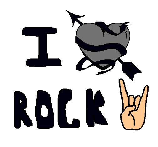 Dibujo I love rock pintado por dark678