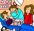 Dibujo Niño en el dentista pintado por daan