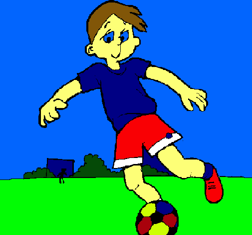 Dibujo Jugar a fútbol pintado por louisadrian