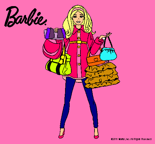 Dibujo Barbie de compras pintado por lili3421