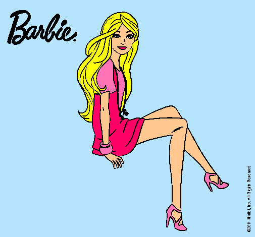 Dibujo Barbie sentada pintado por Andrea_isawa