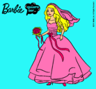 Dibujo Barbie vestida de novia pintado por heartsease