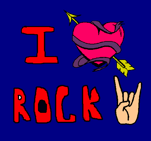 Dibujo I love rock pintado por yesica18