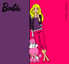 Dibujo Barbie con cazadora de cuadros pintado por daan