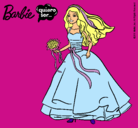 Dibujo Barbie vestida de novia pintado por daniko
