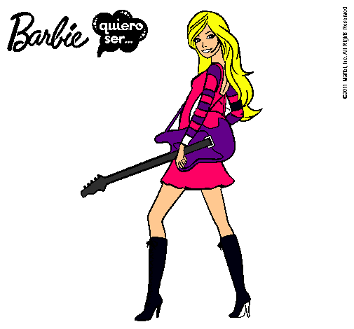 Dibujo Barbie la rockera pintado por Alejandras