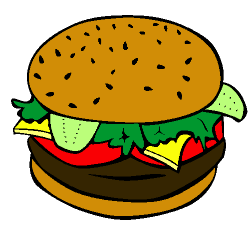 Dibujo Hamburguesa completa pintado por Vozca