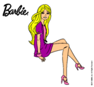 Dibujo Barbie sentada pintado por cece
