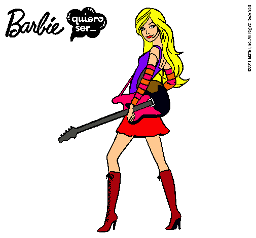 Dibujo Barbie la rockera pintado por tania11