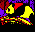 Dibujo Oso panda comiendo pintado por oskitar