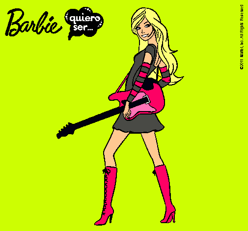 Dibujo Barbie la rockera pintado por popalba