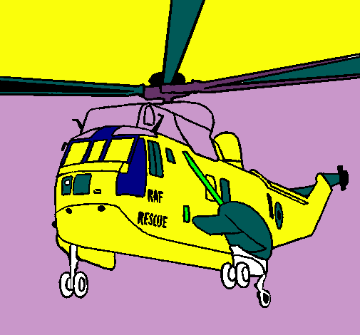 Dibujo Helicóptero al rescate pintado por SAMO