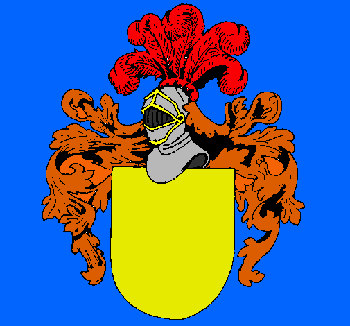 Dibujo Escudo de armas y casco pintado por yoger