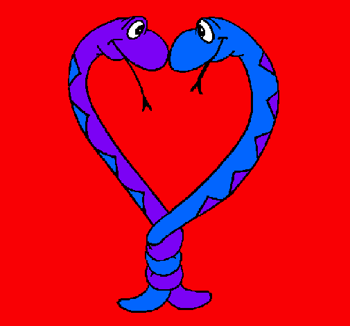 Dibujo Serpientes enamoradas pintado por enamorada99