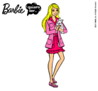 Dibujo Barbie con un gatito pintado por victoriassss