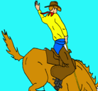 Dibujo Vaquero en caballo pintado por wachiturros