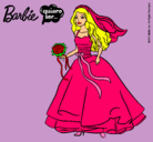 Dibujo Barbie vestida de novia pintado por norna