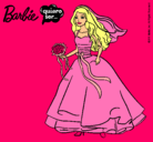 Dibujo Barbie vestida de novia pintado por isabepink