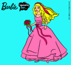 Dibujo Barbie vestida de novia pintado por vanializ