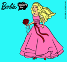 Dibujo Barbie vestida de novia pintado por sareir
