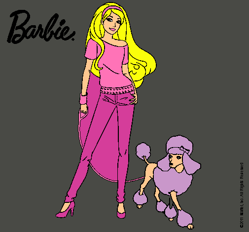 Dibujo Barbie con look moderno pintado por Gianna