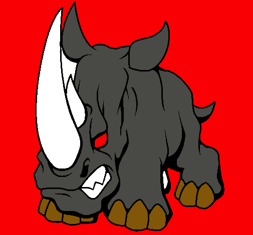 Dibujo Rinoceronte II pintado por ESTY