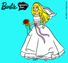 Dibujo Barbie vestida de novia pintado por NURIAVARA
