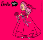 Dibujo Barbie vestida de novia pintado por sachigrande