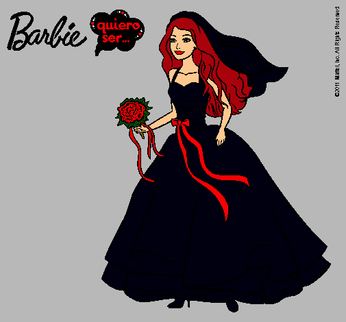 Dibujo Barbie vestida de novia pintado por CrIsStInAh